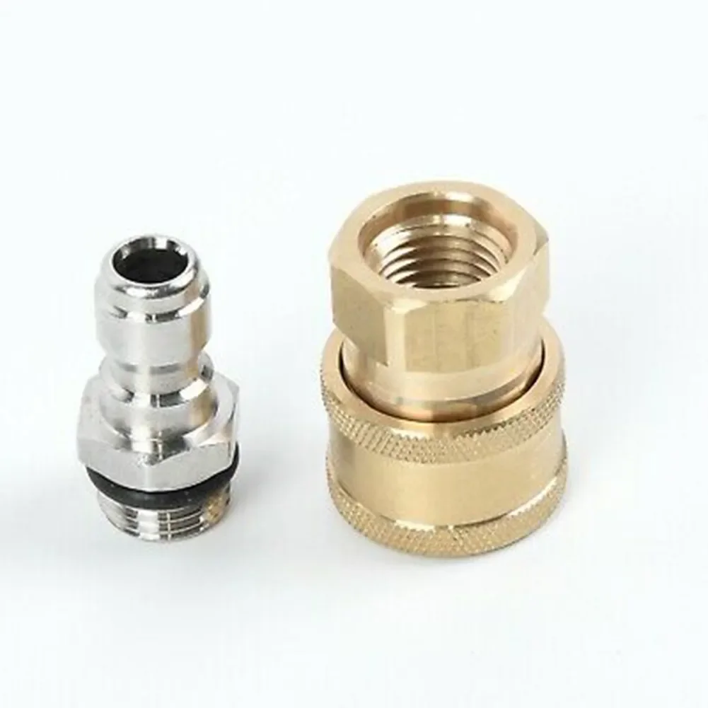 Tool Connector Stainless Steel 1/4Male Brass M22/14 Female Parts Pressure Washer Replace High Quality Practical