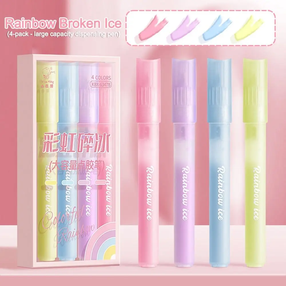 4Pcs Durable Quick Dry Tacky Glue Pen Colorful Large Capacity Dispensing Pen DIY Scrapbooking Dispensing Glue School Office