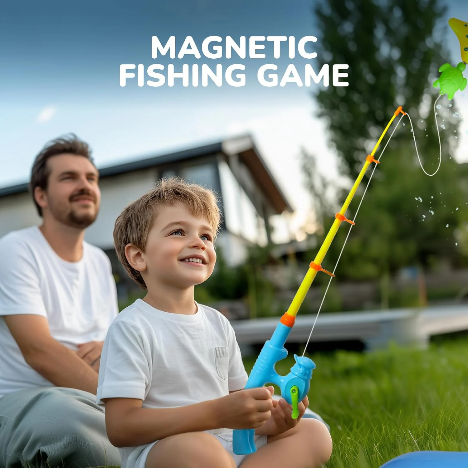 Kinder-Badewannenspielzeug zum Angeln, Schwimmbecken, schwimmendes Fischspielzeug, interaktives Eltern-Kind-Spiel, Kinderspielzeug, neu – Detail 2
