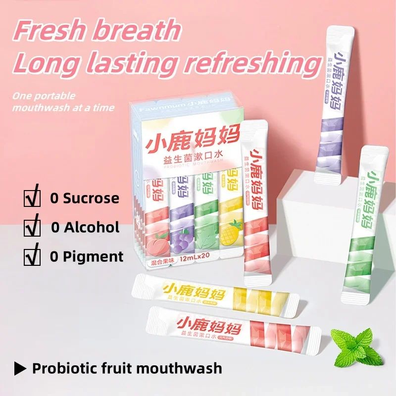 Portátil Oral Cleaning Mouthwash Box, Respiração Fresca Lavar a Boca, Fruta Aroma, Descartável, Dentes Whitening, Coreano