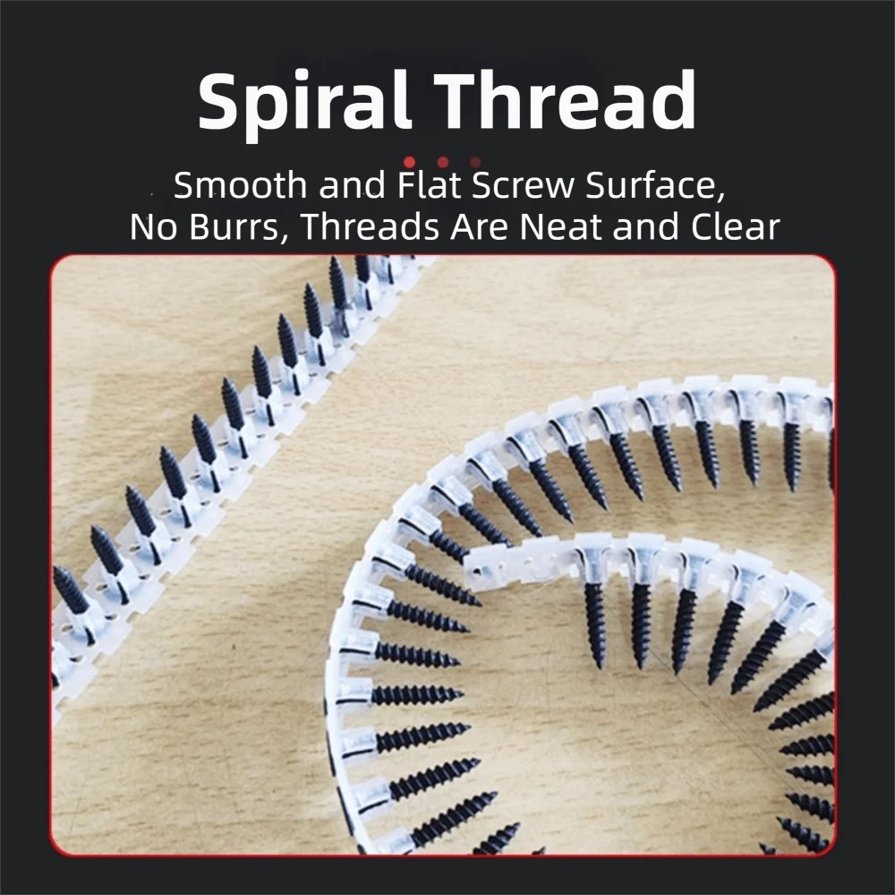 1000Pcs Cross Slot Chain Screws Plastic Strip Collated Screws Self-Tapping Screws Durable Strip Screws Screwdriver Tape
