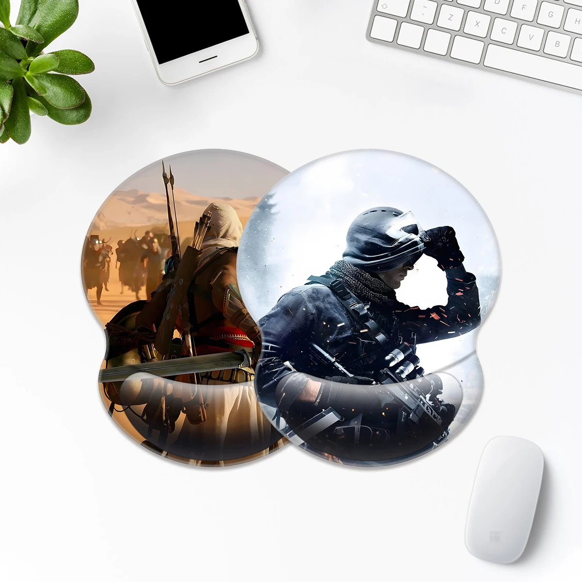 1pc Cool and Brave Warriors Mouse Pad Wrist Ergonomic Soft Anti-Slip Wrist Rest Support Mat Computer Mouse Pad For Office PC