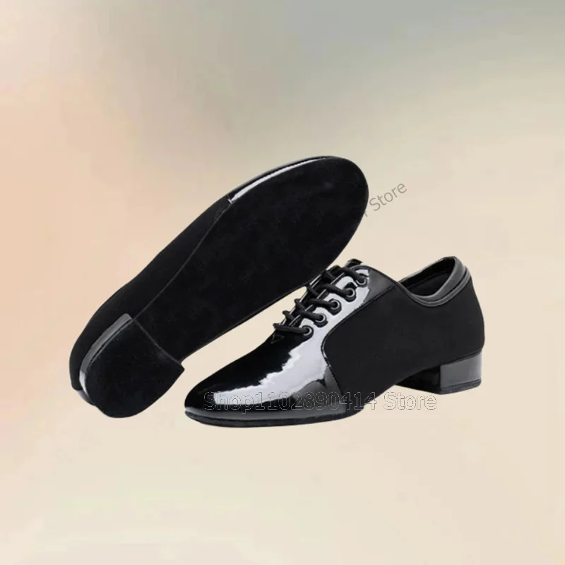 

Black Patchwork Cross Tied Men Oxford Shoes Fashion Lace Up Men Shoes Luxury Handmade Party Feast Banquet Office Men Dress Shoes