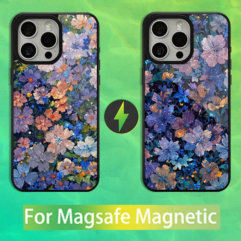 

Artistic Flower Painting Phone Case For iPhone 16,15,14,13,12,11,Pro,Max,Plus,Mini,Magsafe,Magnetic Wireless Charging Case