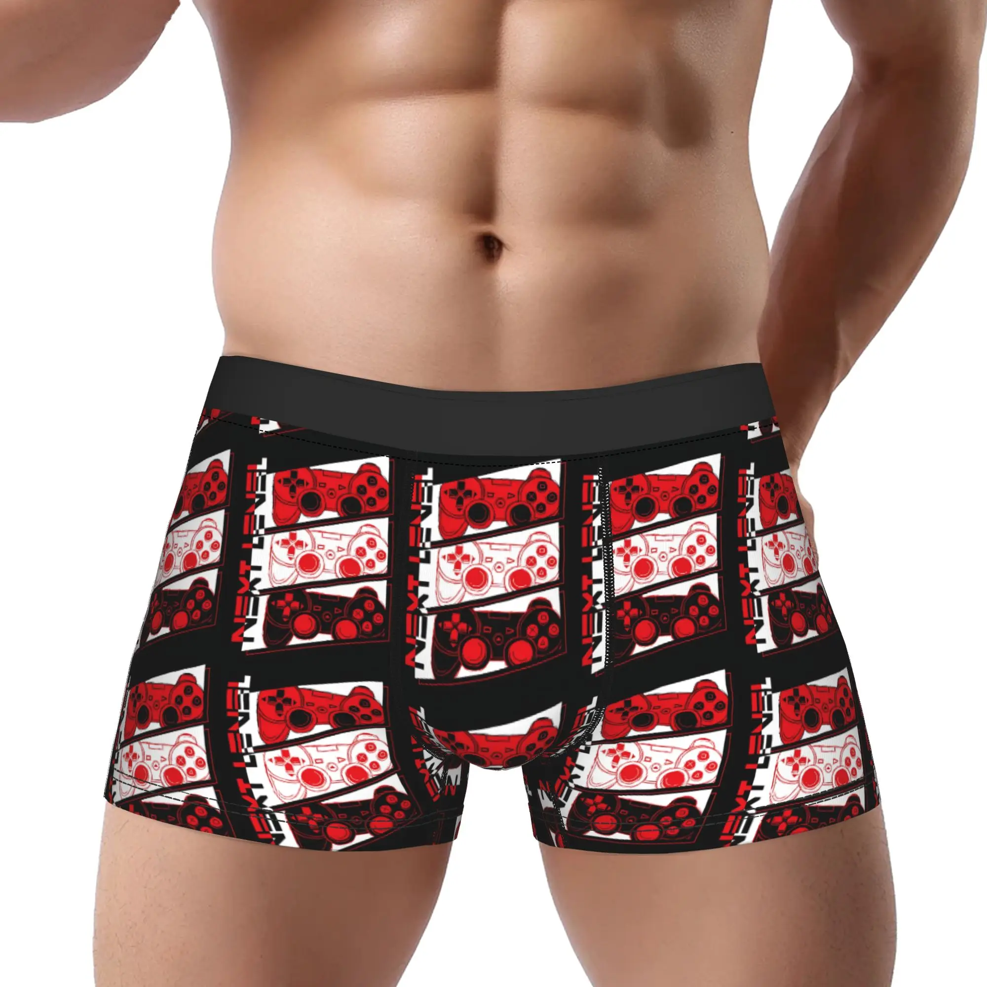

Unisex Neon Gaming Controller Print boxers adults 18 plus Underpants Homme Panties Man Underwear Sexy Shorts Boxer Briefs