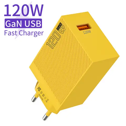 USB GaN 충전기 120W QC3.0 Xiaomi 14 15 Ultra Oneplus Huawei 60 벽 어댑터 용 빠른 고속 충전 셀 휴대 전화 충전기