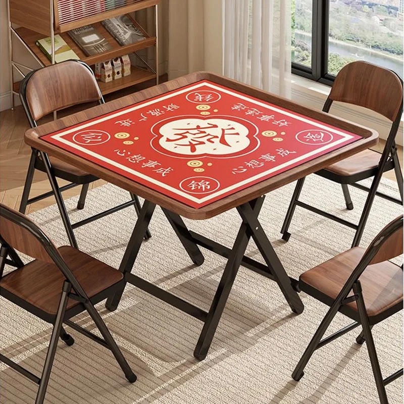 Mahjong table Household foldable hand rub type Multifunctional manual chess and card table Simple eating table Square sparrow ta