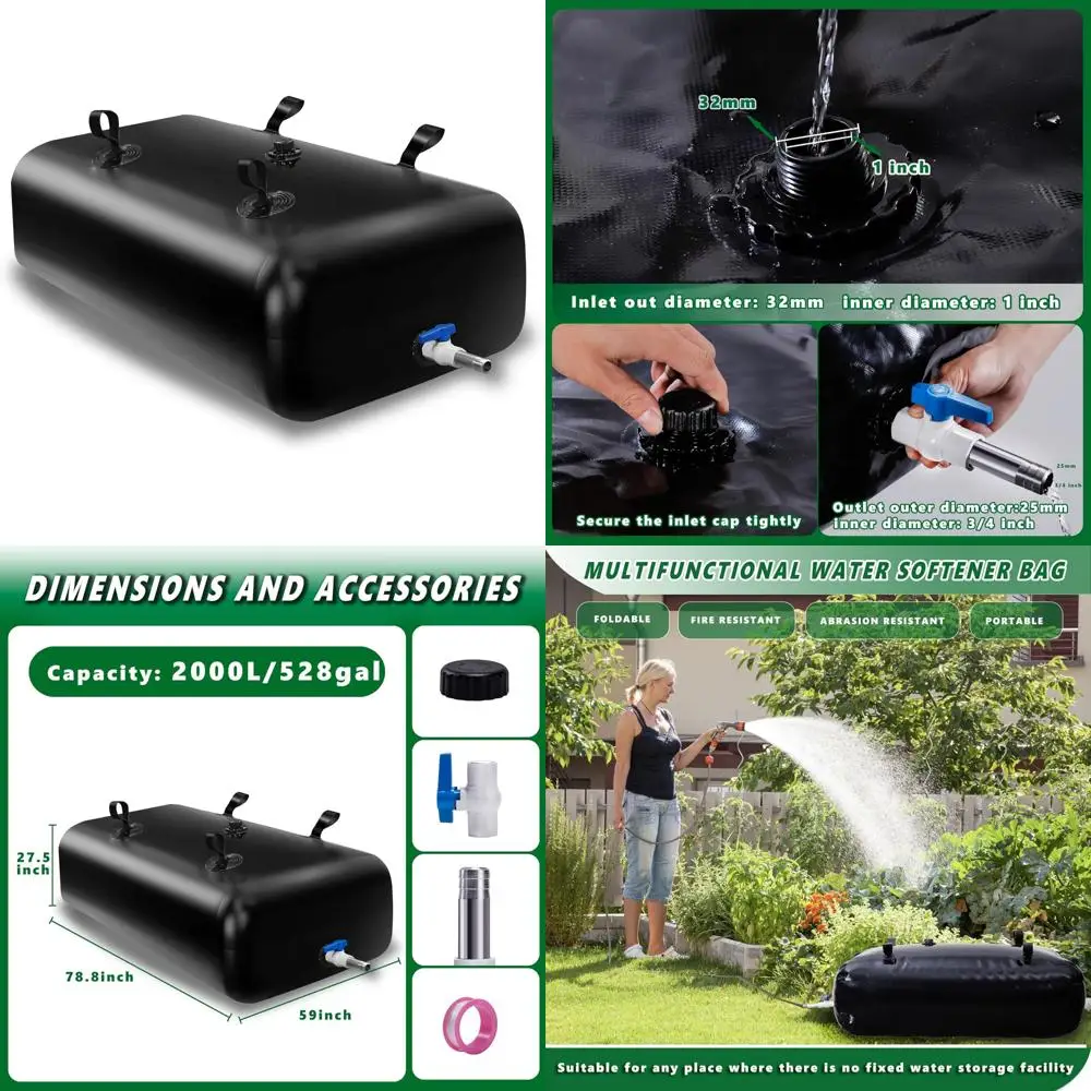 大容量折りたたみ式水タンク - 2000L/528ガロン携帯用貯水袋、干ばつ対策や緊急給水用