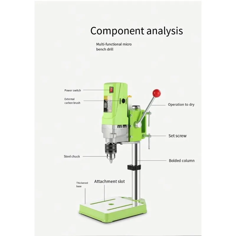 220V 6 Speed Bench Drill Press 800W Variable Speed Benchtop Drilling Machine For Wood Metal And DIY Projects