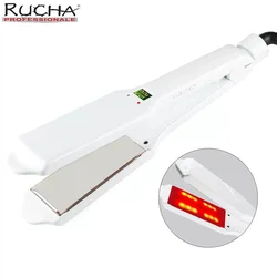 RUCHA Hair irons Infrared Ultrasonic Hair Care Iron for Frizzy Dry Hair Keratin Repair 2 inch Hair Treatment Recovers Irons