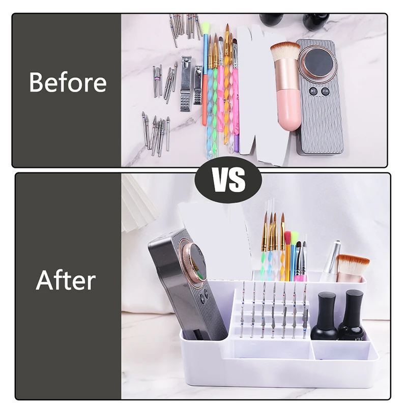 Nail Art Plastic Organizer Container Gel Polish Remover Cleaning Cotton Pad Swab Box Storage Case Accessories Tool Clean Desktop