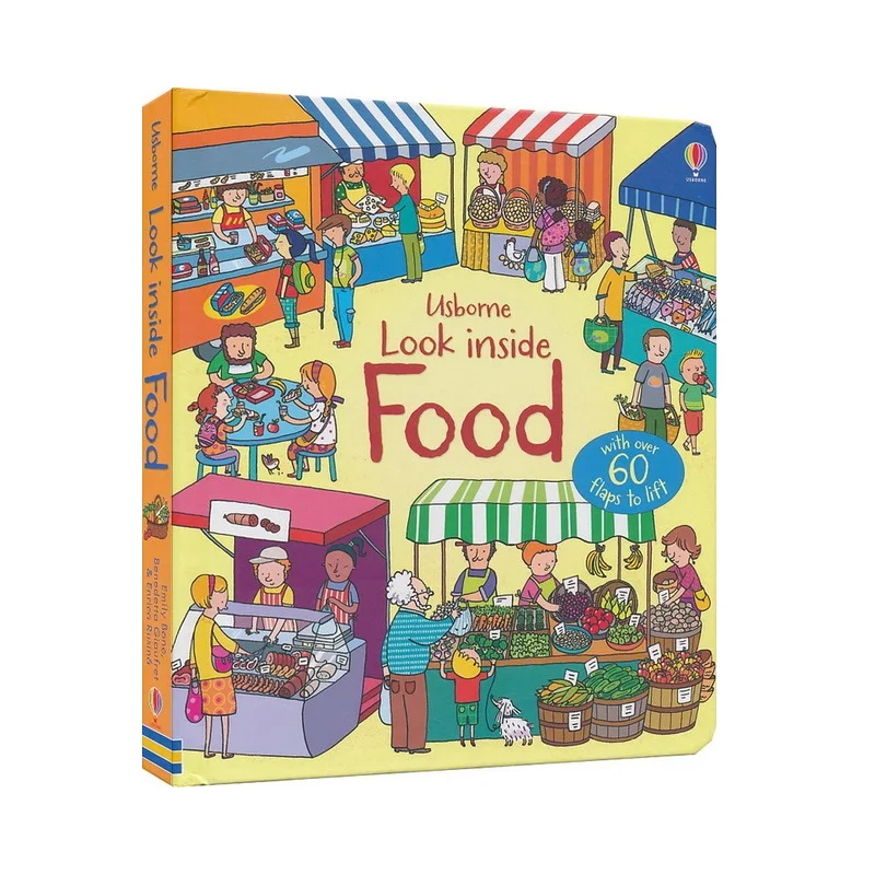 Britain English 3D Look inside Food picture book Education for Children kids flaps lift book reading brithday gift