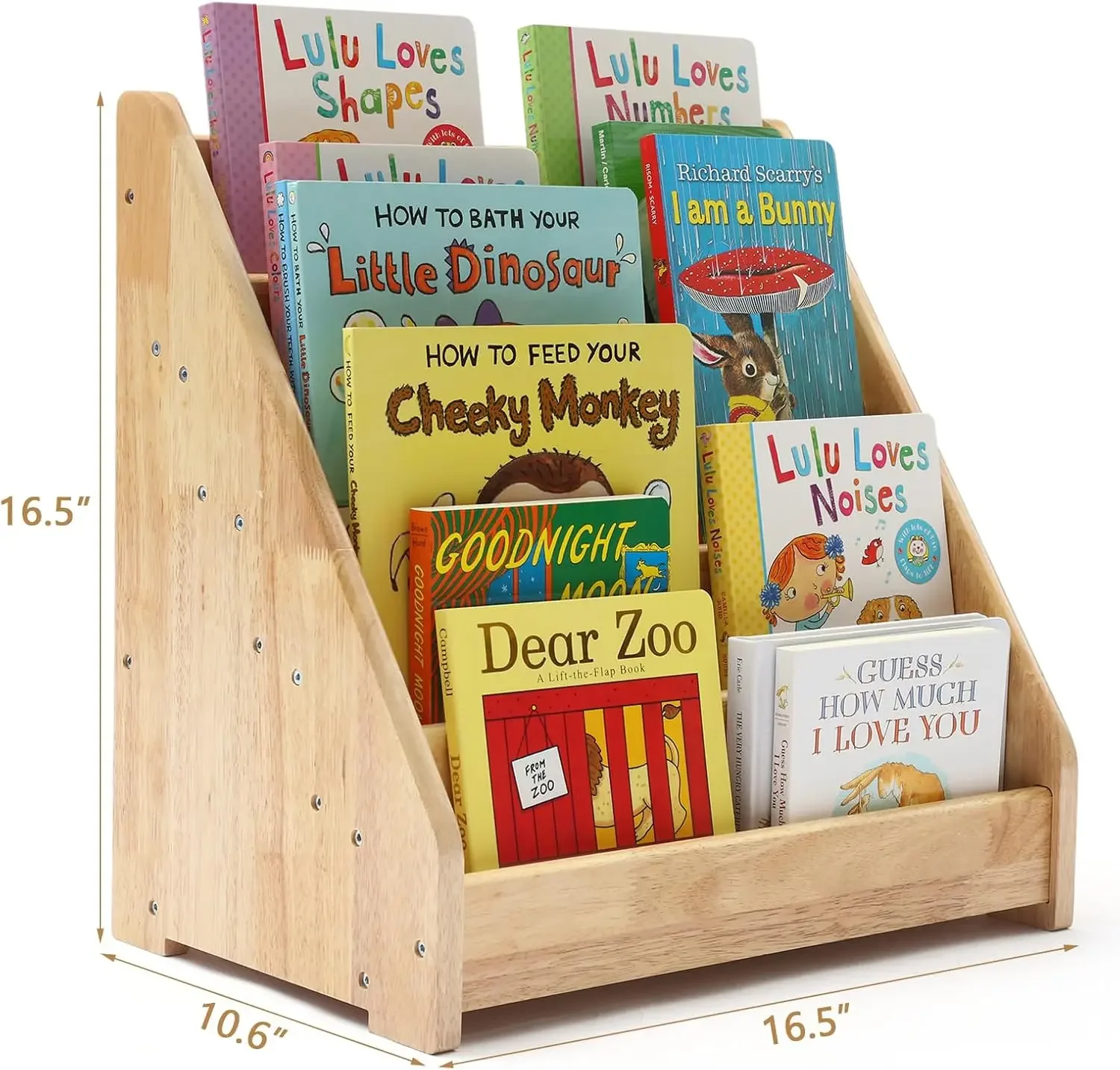 Bookshelf for Toddler 1-5 Years, Kids Wooden 5-Tier Front Facing Book Display Shelf with Chalkboard for Bedroom,Playr