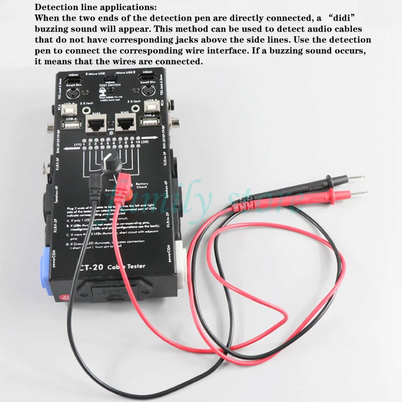 CT-04F, CT-20 multifunctional cable tester, USB/RJ45/HDMI/audio cable/XLR signal cable tester, can measure 15-20 types of cables