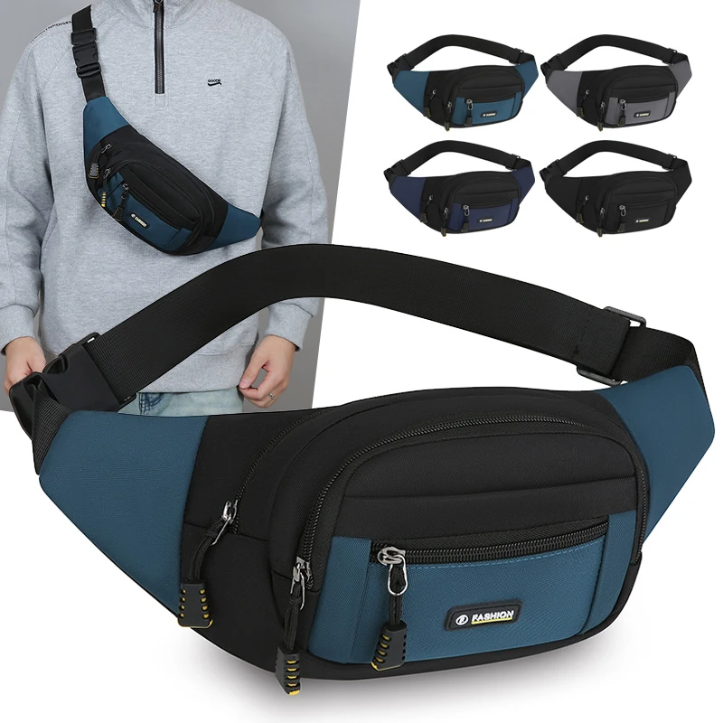 

Men's Anti-Theft Waist Bag – Large Capacity Nylon Chest Pack with Multi-Layer Pockets for Travel & Sports