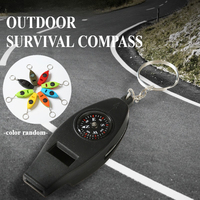 Multifunction Compass Whistle Pendant Survival Camping Tools Outdoor Whistle Fishing Hiking Safety Compass Color Random