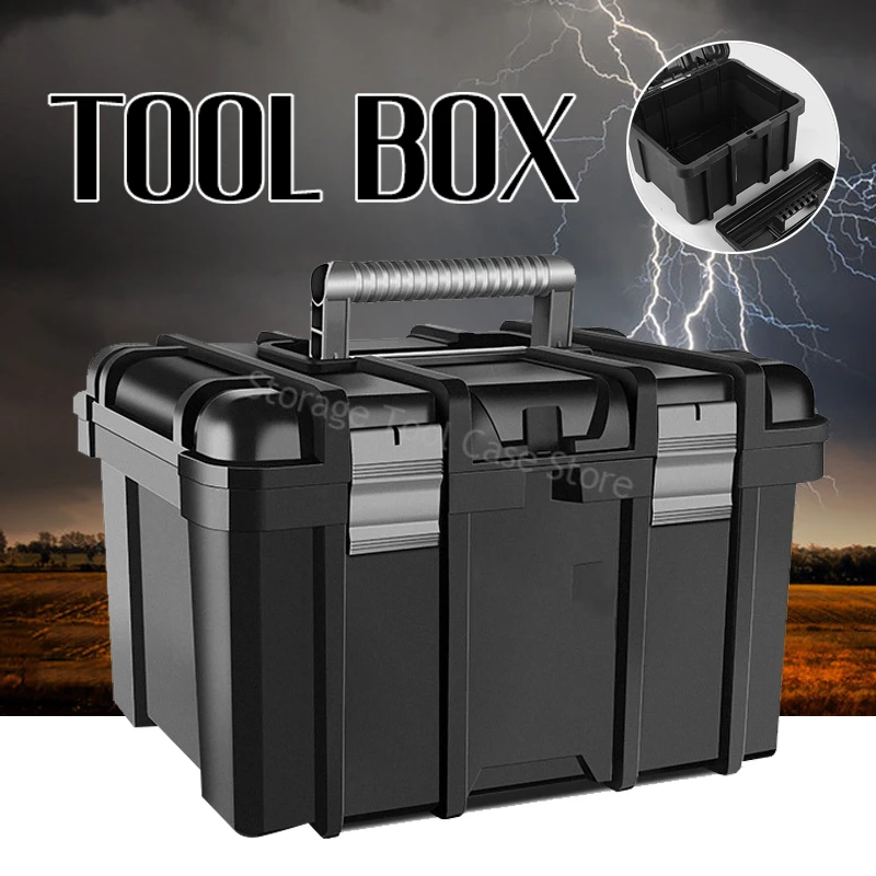 

Empty Large Tool Box Waterproof Hard Case Plastic Toolbox Household Electrician Maintenance Tool Case Hardware Tools Organizer