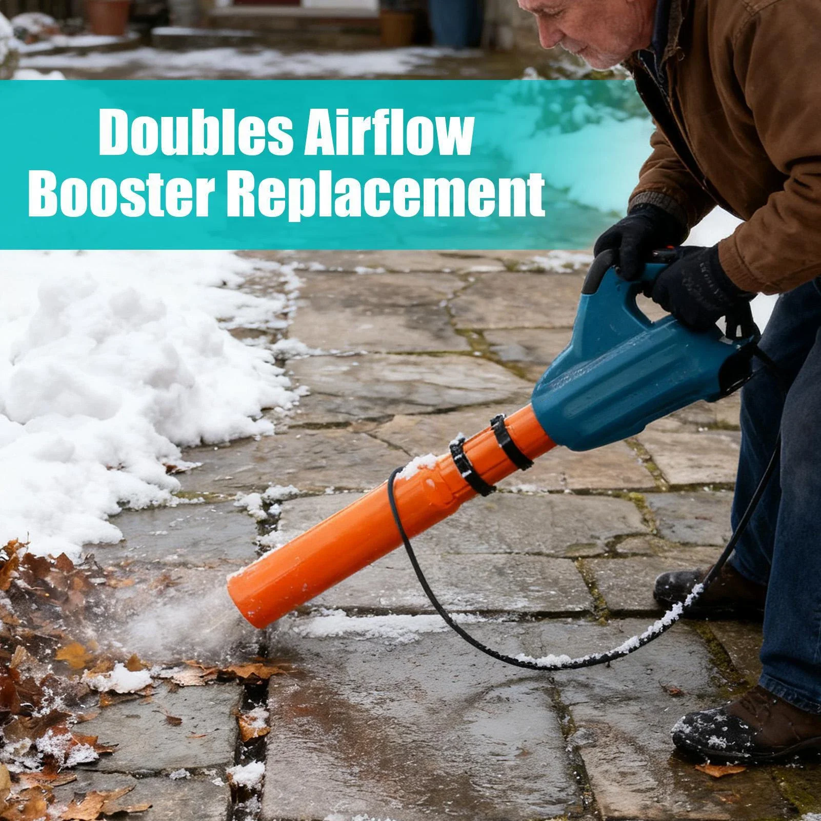 

Leaf Blower Attachment Doubles Airflow Booster Replacement Leaf Blower Air Booster for Snow Debris All Weather Backyard Garden