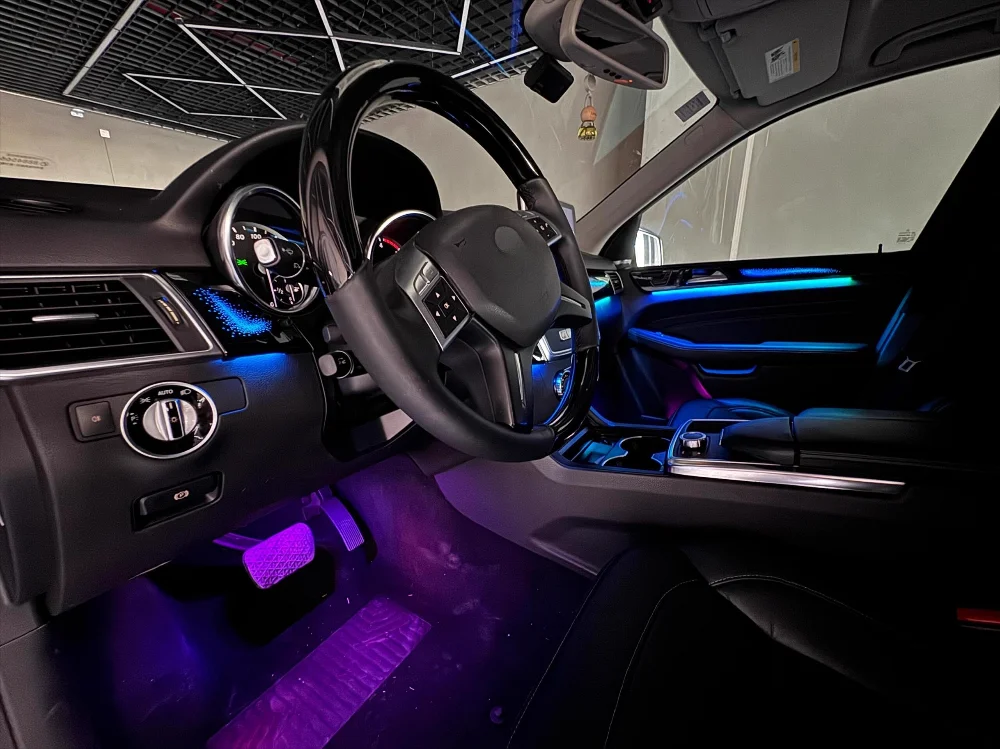 Steering wheel button control  LED Atmosphere Lamp For Mercedes-Benz GL ML GLE GLS W166 X166 4D Rotary Treble Speaker