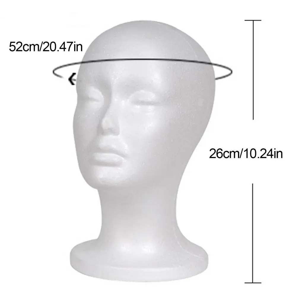 رأس عارضة أزياء إسفنجية لعرض الشعر المستعار، حامل عارضة أزياء أنثى، نموذج رأس رغوي خفيف الوزن لصنع قبعة تصفيف الشعر #6