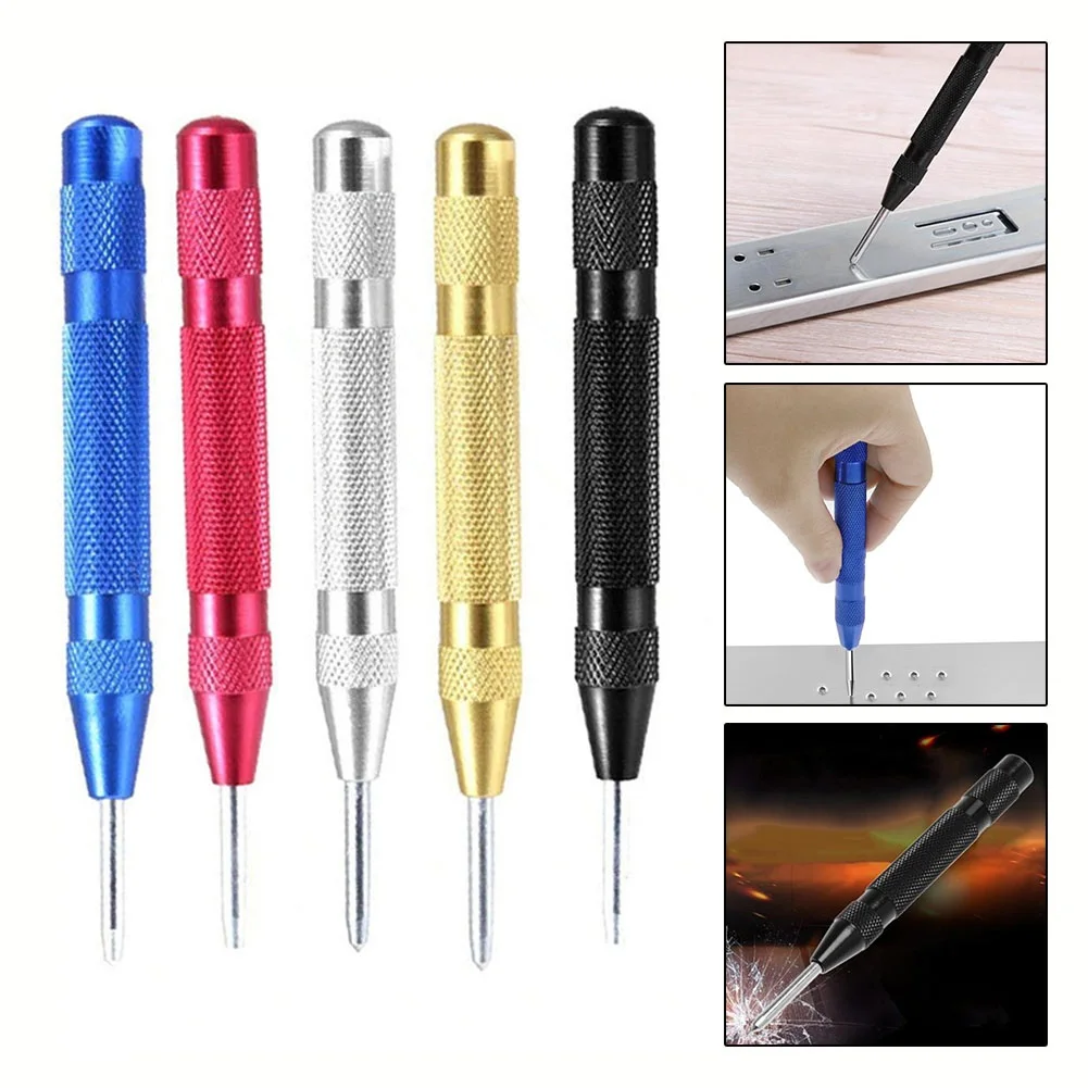 

Automatic Center Punch Kerner Woodworking Metal Puncher Steel Hole Self Pin Mark Spring Loaded Dent Marker Hand Tool Carpenter