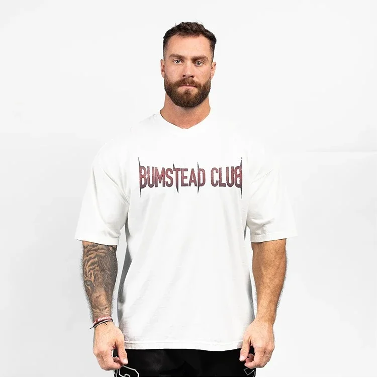 

Summer 2025 New Men's T-shirt for Fitness, Loose, Large-sized, Breathable and Sweat-absorbent Pure Cotton Short-sleeved Top