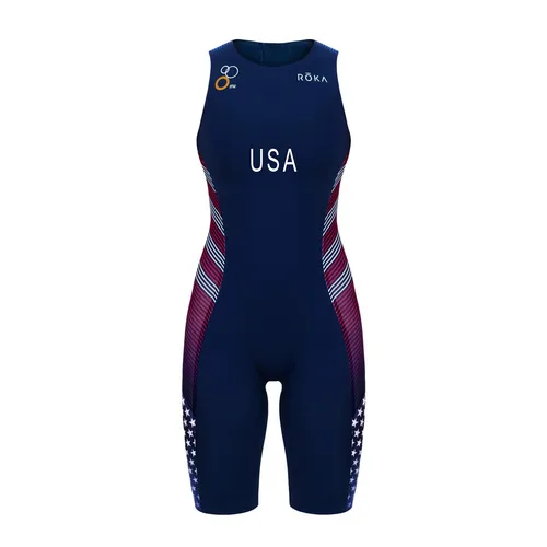 Imagen 2 del producto Roka-traje de Ciclismo sin mangas para mujer, ropa para correr, ropa de Ciclismo, triatlón, traje de baño personalizado para equipo de bicicleta, Trisuit deportivo de velocidad
