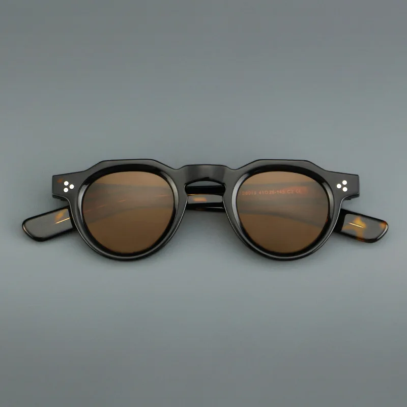 الفاخرة الاستقطاب خلات النظارات الشمسية الرجال قسط الرجعية مصمم النظارات الشمسية الصغيرة النساء UV400 اليدوية العلامة التجارية مصمم النظارات #2