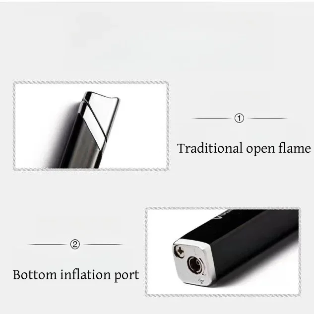 Creative Personality Compact Gradient Color Butane Gas Lighter Metal Portable Long Strip Open Flame Lighter for Men\'s Gift