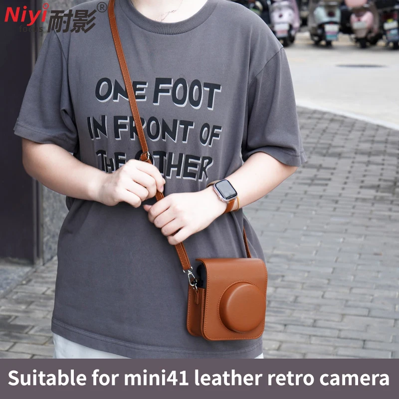 Instax Mini41 Camera Bag Retro Leather With Shoulder Strap for Fujifilm mini41Fuji Mini99 Mini90 Fitted Storage Protective Case