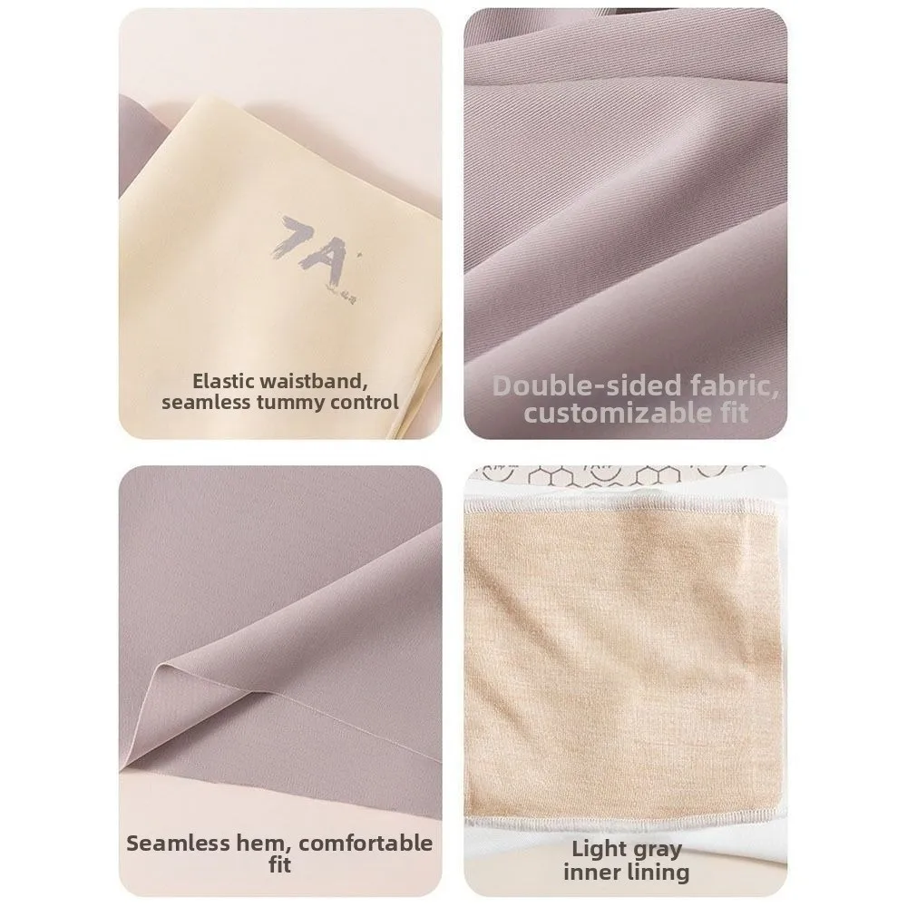 Fit Hoge Taille Ijs Zijde Slipje Tummy-Control Hip-Lifting Anti Wrijving Afslanken Ondergoed Naadloze Veiligheidsbroek Dames
