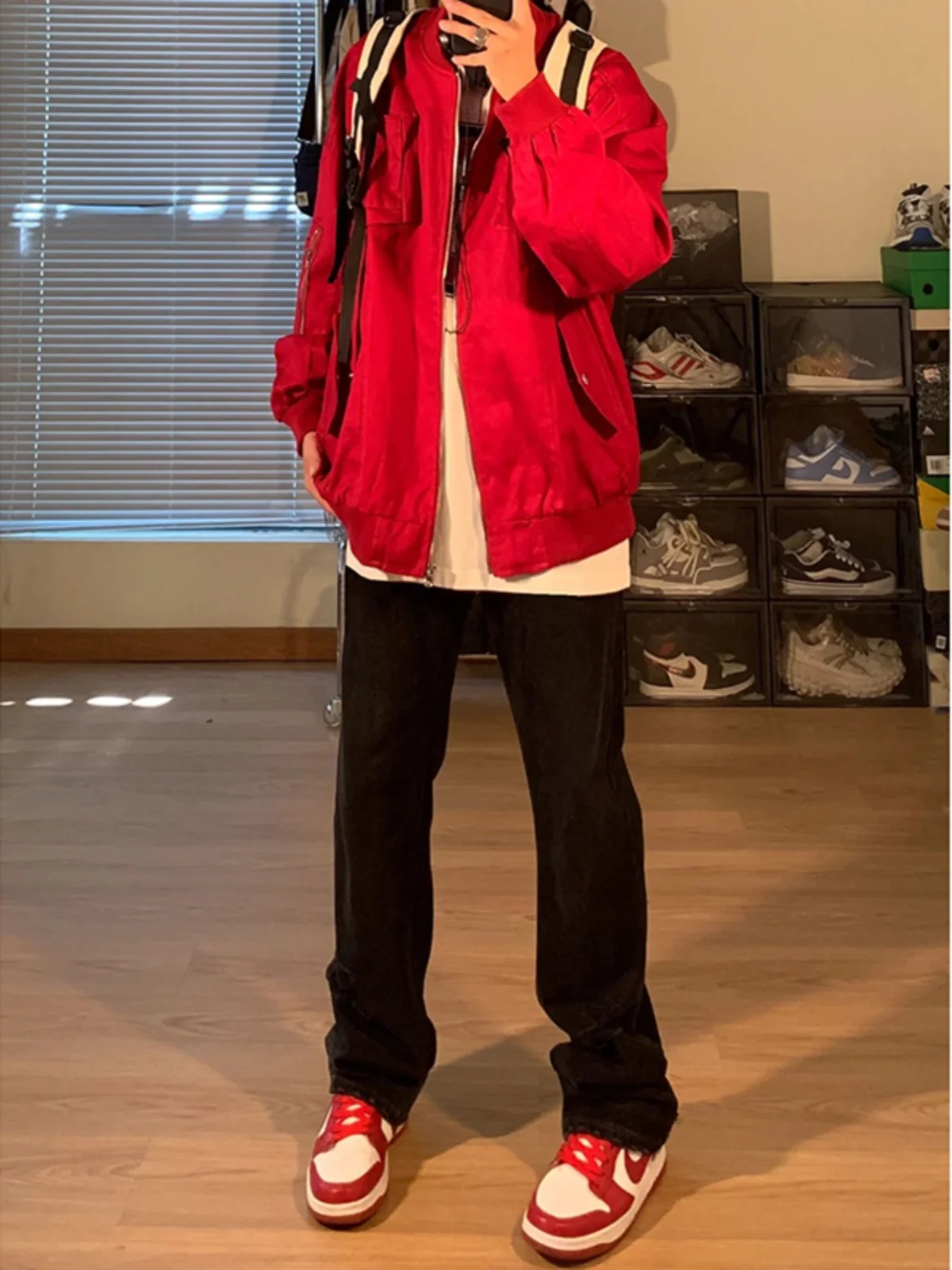 

Мужские прямые джинсы Bla в стиле High Street, осенняя мода, с высокой талией, на молнии, классические синие, из смесового хлопка, длинные брюки