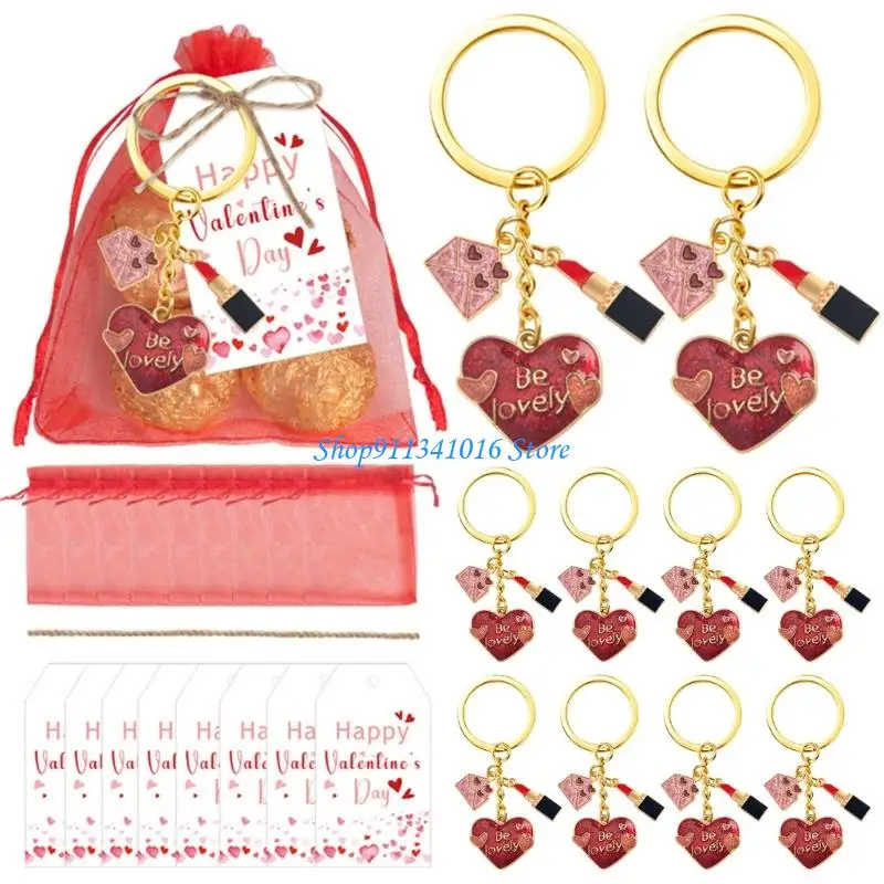 Gói số lượng lớn Móc khóa trái tim dành cho quà lưu niệm sự kiện lãng mạn và phụ kiện trang trí