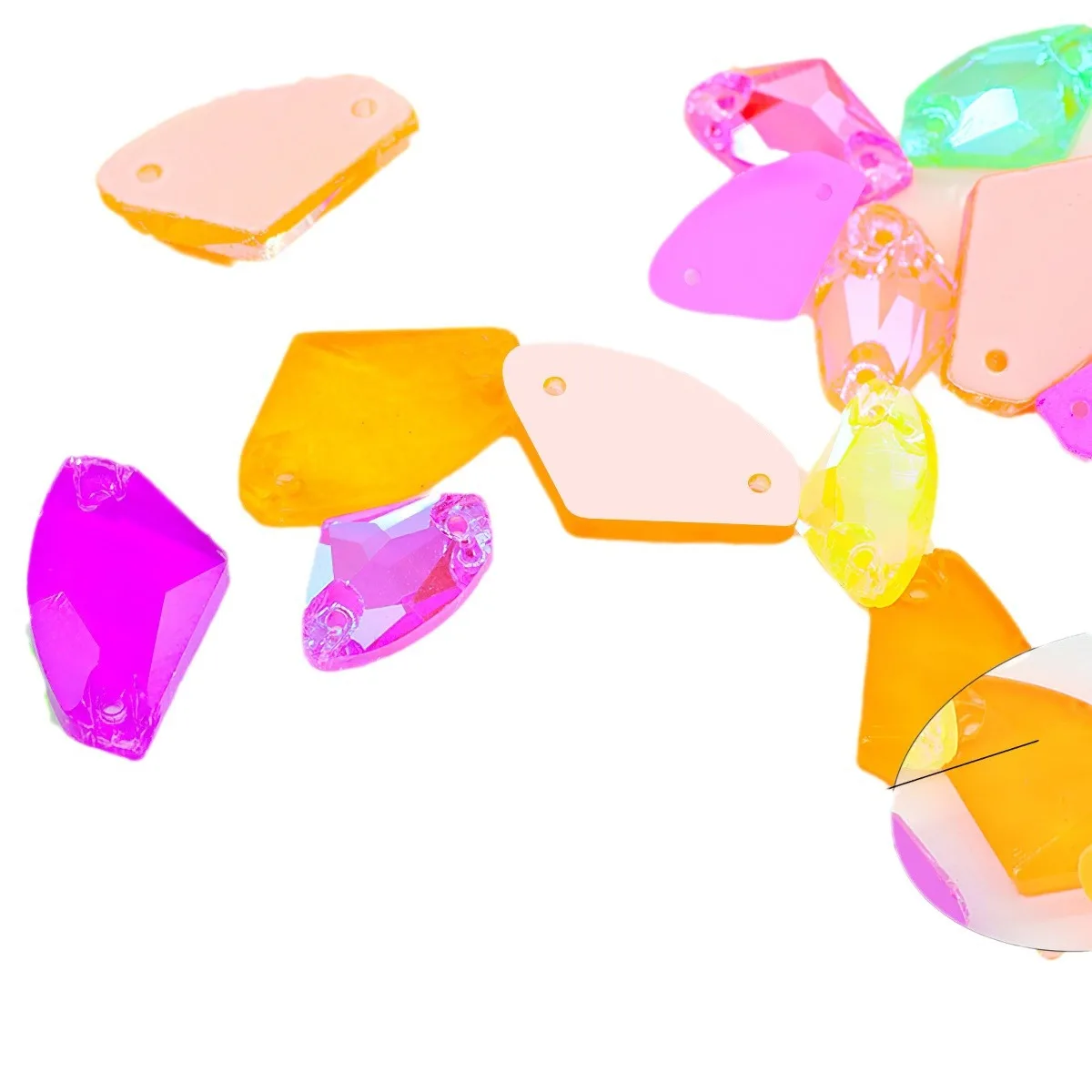 

AX fluorescent Neon Sew on Rhinestone Roundness Sewing Diamond Glass Flatback DIY Accessories Wedding Garment