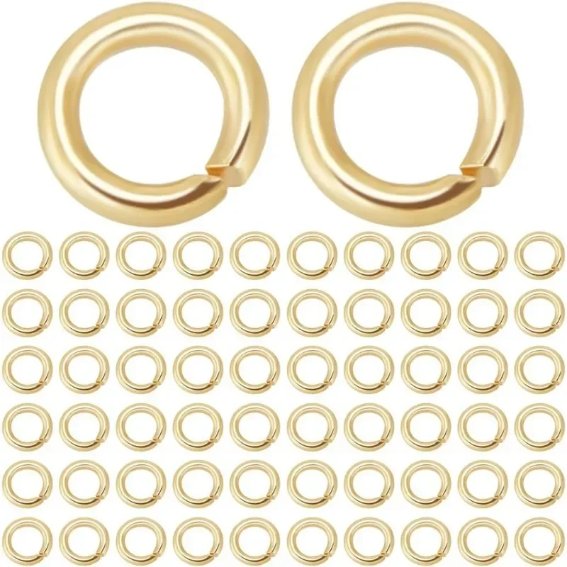 600Pcs 4mm Open Jump Rings 18K Gold Plated Stainless Steel Single Loop Small Circle Frames O Ring Connectors for Bracelet