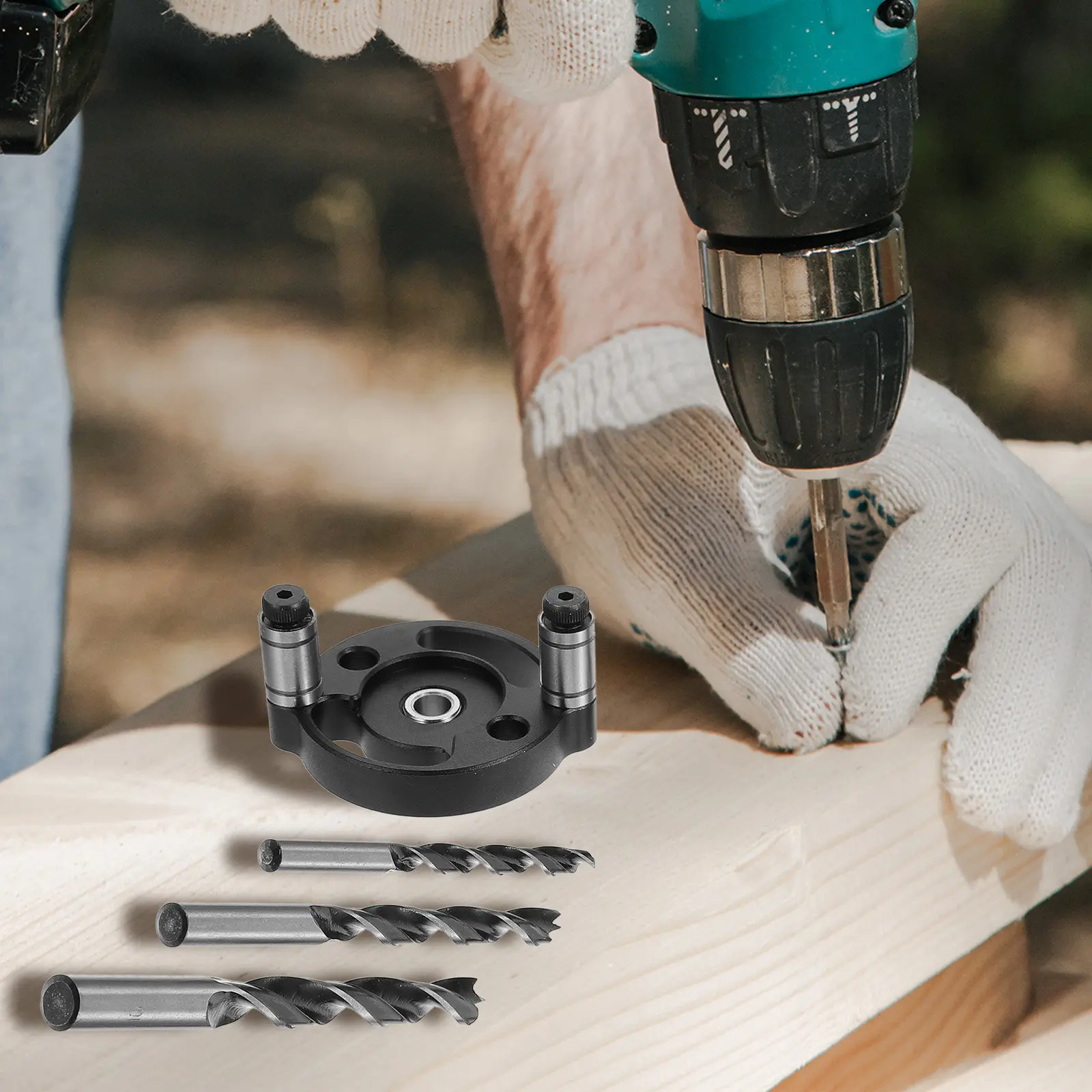 Vertical Self Centering Dowel Drill Guide Set Aluminum Alloy Drill Bit Guide Kit with 3 Drill Guides And Wrench for Woodworking