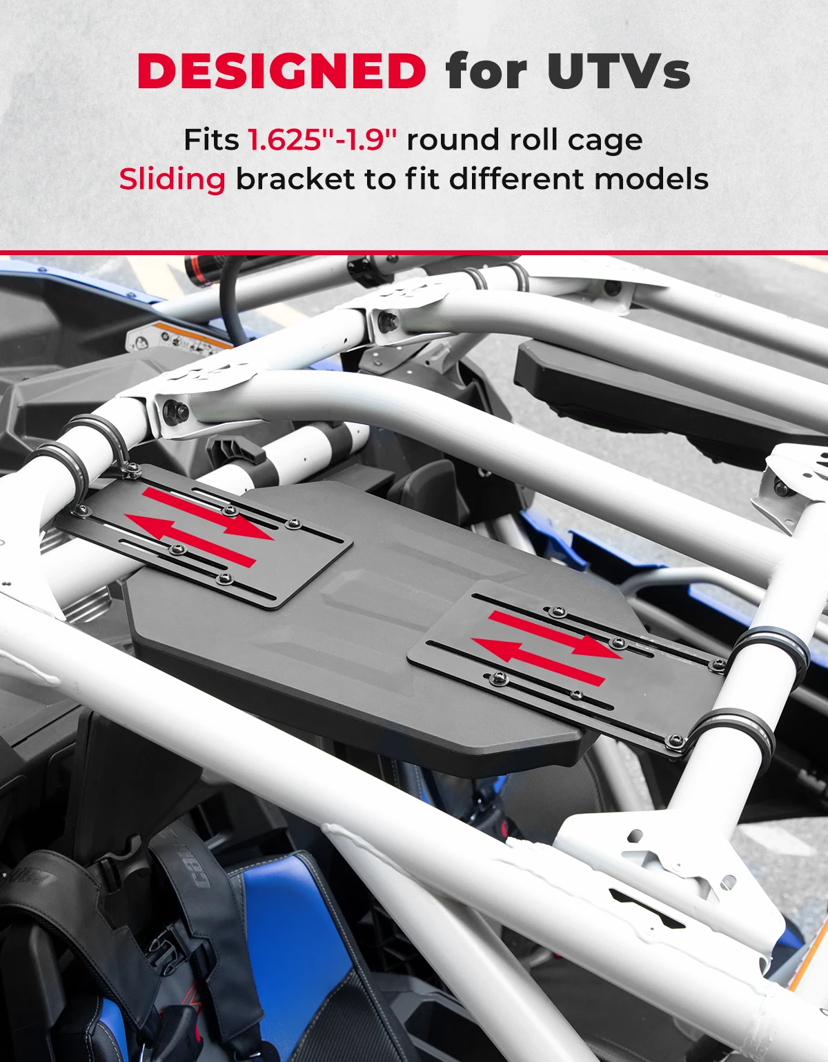 Altavoces de 6,5 pulgadas Barra de sonido UTV Estéreo superior Bluetooth Se adapta a jaulas antivuelco de 1,625-1,9 pulgadas Compatible con Can-Am X3 Max para CFMOTO