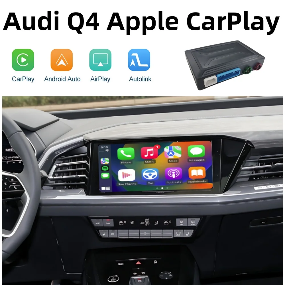 

Wireless Apple CarPlay for Audi Q4 2022 2024 MIB3 Android Auto Interface iPhone Mirroring Link Function Support Reverse Camera