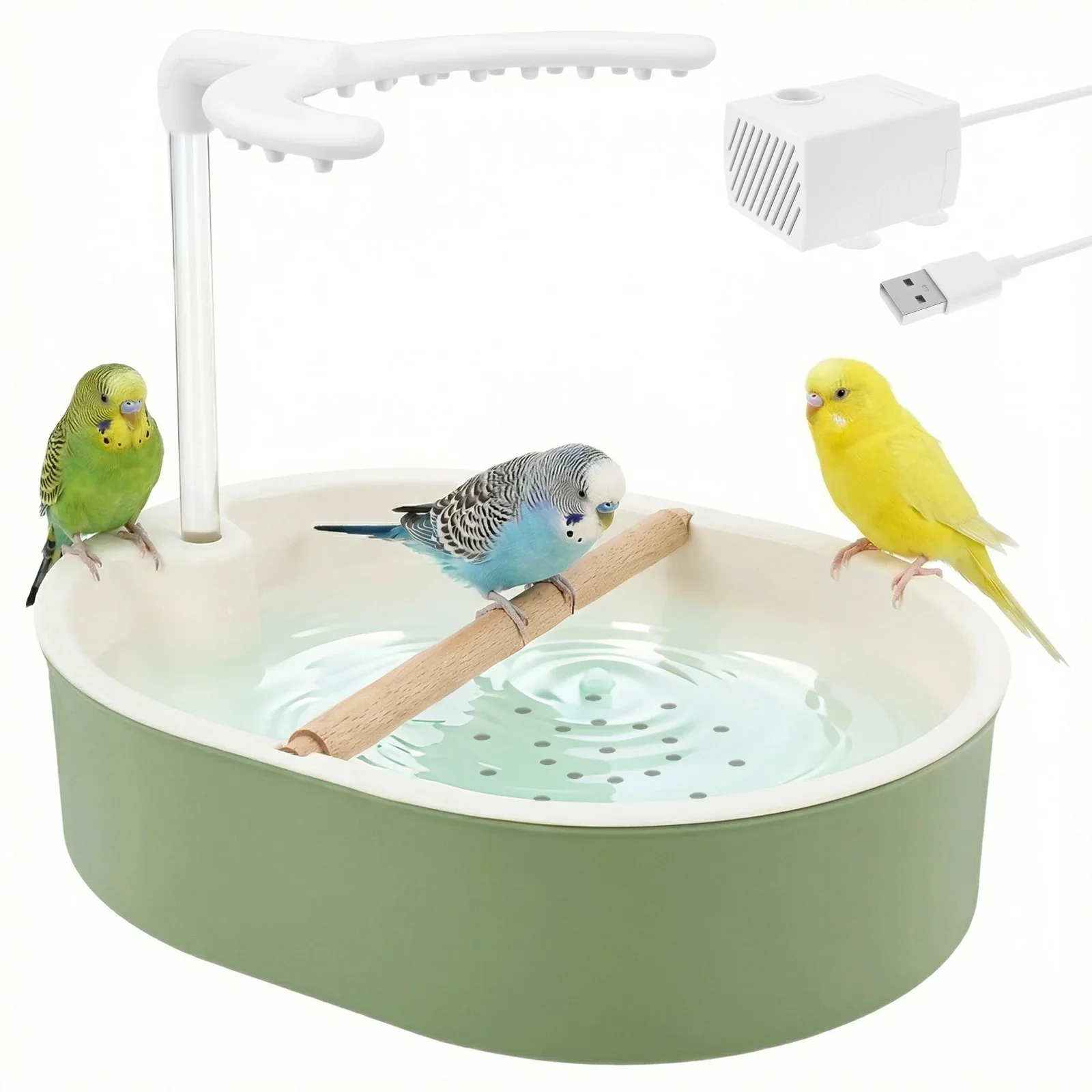 Automatic Parrot Bird Bath Tub USB Electric Pet Circulating Water Flow Bird Bathtub Shower Fountain Pet Supplies