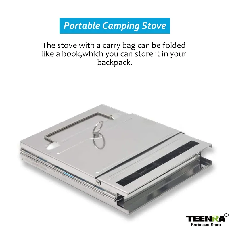 كبير للطي موقد الخشب المحمولة موقد للتخييم في الهواء الطلق الظهر موقد الخشب التخييم شواء شواء نزهة أدوات الطبخ #3