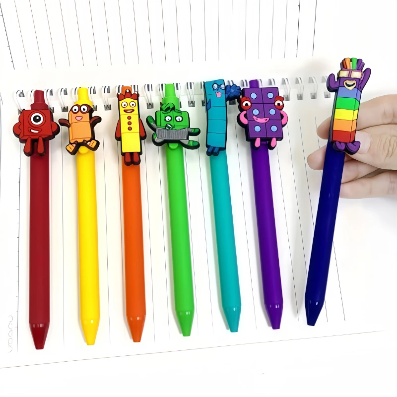 

15 шт./20 шт. красочные цифровые блоки с узором патч-ручка креативный дизайн канцелярские принадлежности подарок чернила быстросохнущая ручка