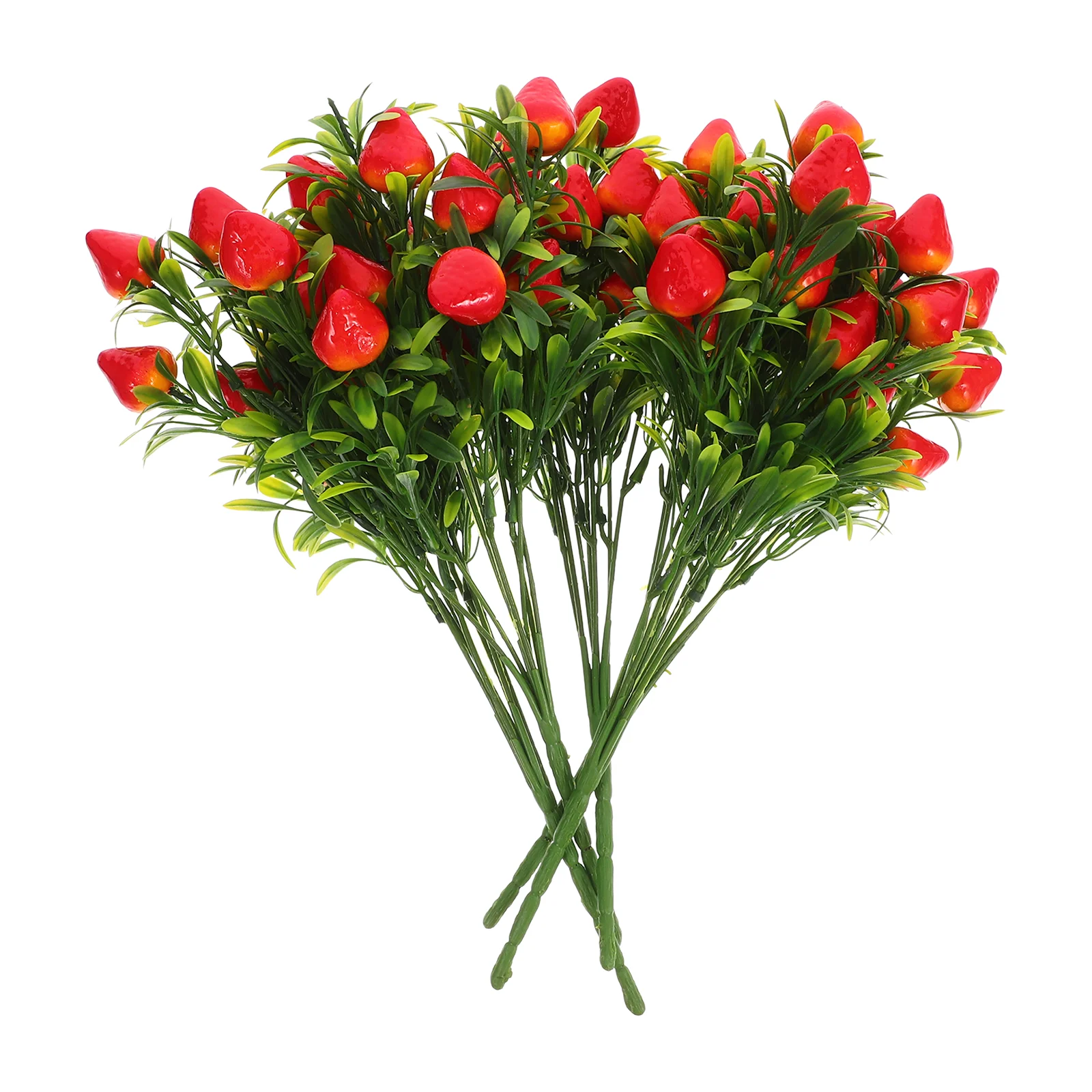 

5 Pcs Artificial Flowers Simulated Strawberry Fake Fruit Pvc Vase Filling Decors