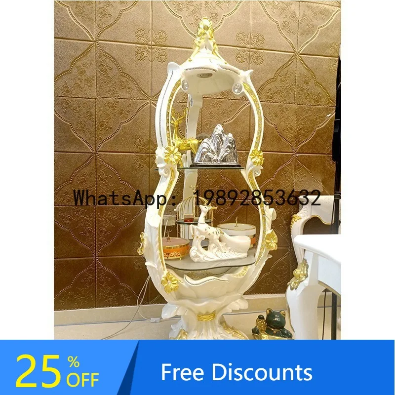 

CZ High-End European Style Furniture Wine Cabinet Large Floor Display Wine Rack Crown Creative Photo Studio gold Shelf Shoes