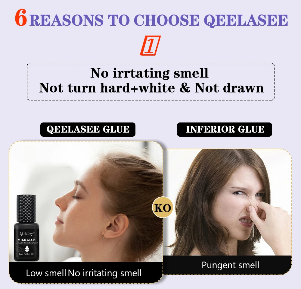 Qeelasee Wimpernkleber, 0,5 s, schnell trocknend, professioneller Wimpernverlängerungskleber, wasserfest, mild, langlebig, Make-up-Werkzeug, Wimpernkleber – Detail 4