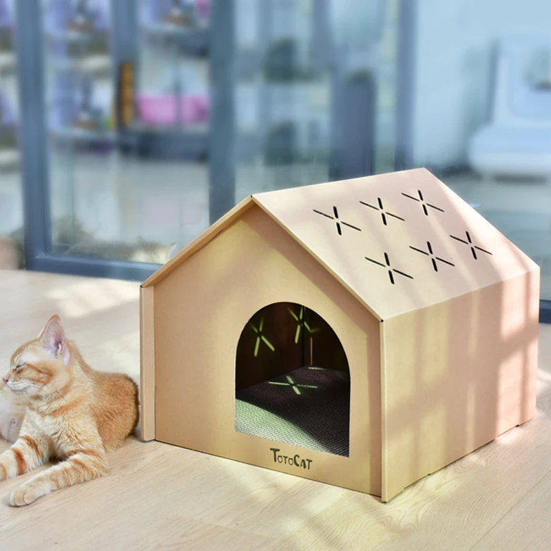 Cats Scratcher Lounge for Indoor Cat Cardboard Scratching Toy Paper Cat House with Scratch Pads