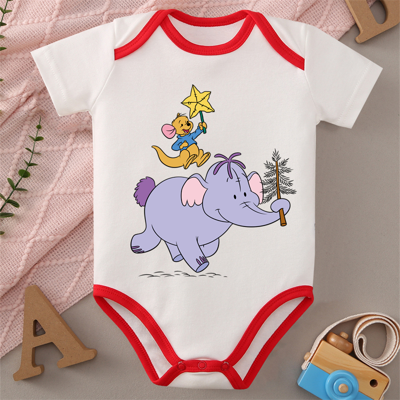  MINISO Soft Winnie The Pooh Pure Cotton Baby Cloths Jumpsuit Onesie Bodysuit for Cute 0-12 Months Newborn Best Gift for Baby 
