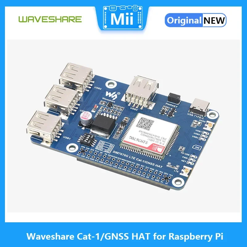 Imagem -04 - Chapéu Gnss Waveshare Cat1 para Raspberry pi Módulo Sim7670g Lte Multi-band Global Suporte 4g Gnss 3x Usb 2.0 Global