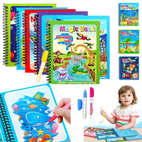 Magical Book Water Drawing Montessori Toys Reusable Coloring Book Magic Water Drawing Book Sensory Early Education for Children