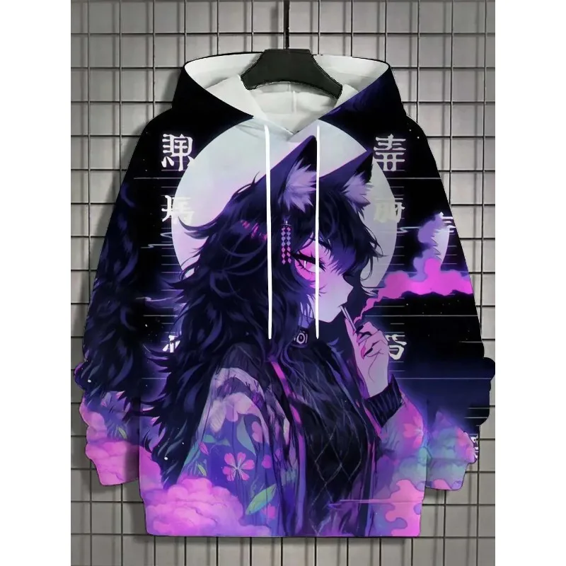 

2025 Fashion Anime Character 3D Printed Hoodie Men's and Women's Long Sleeve Oversized Sportswear Pattern Coat Anime Clothing