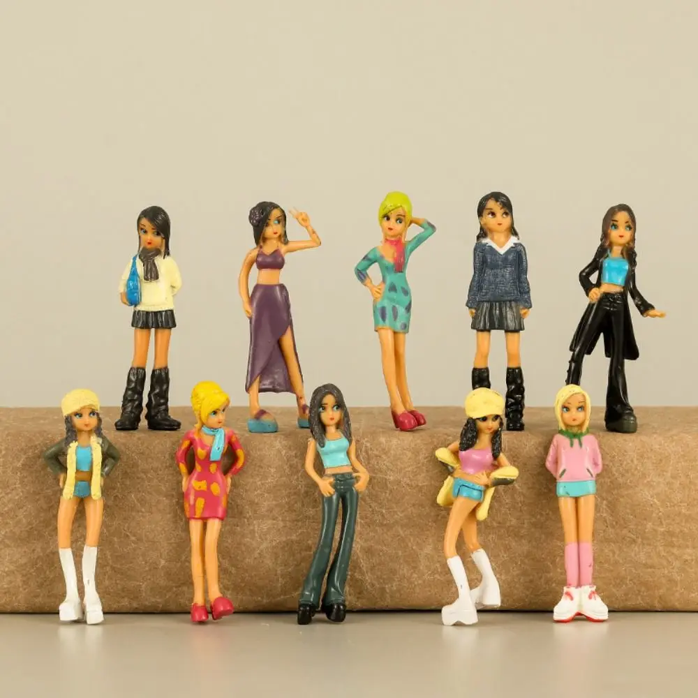 

PVC Material Beautiful Girl Figurines Home Ornaments Cartoon Cute Girl Scene Model Scene Props Miniature Girl Action Figure